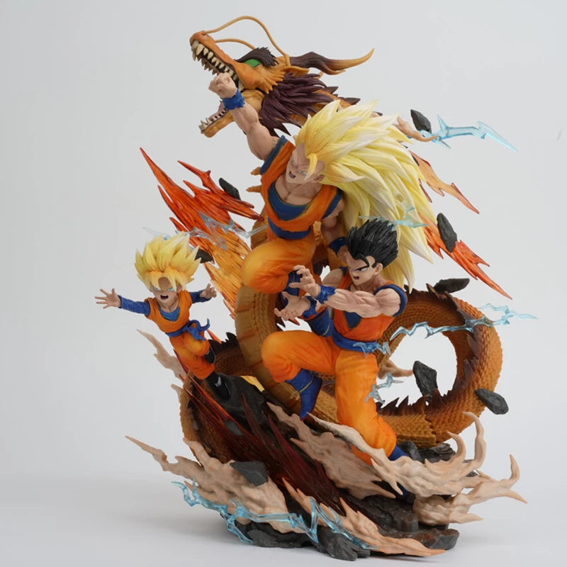 28cm Dragon Ball Goku Gofan Goten Dragon Fist Explosion Anime Figure Model Statue Collection Desktop Decoration Ornament Toys