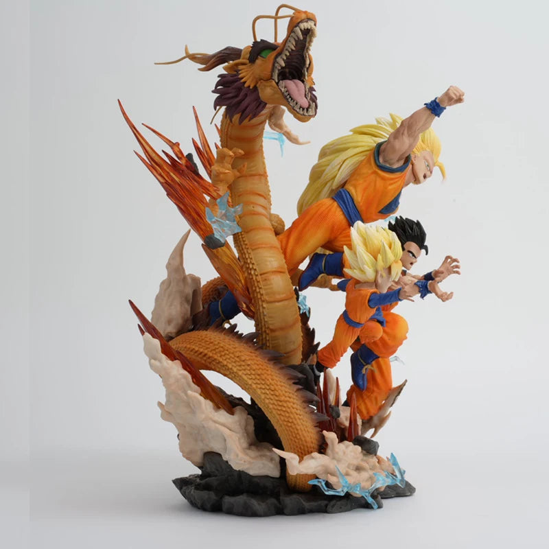 28cm Dragon Ball Goku Gofan Goten Dragon Fist Explosion Anime Figure Model Statue Collection Desktop Decoration Ornament Toys
