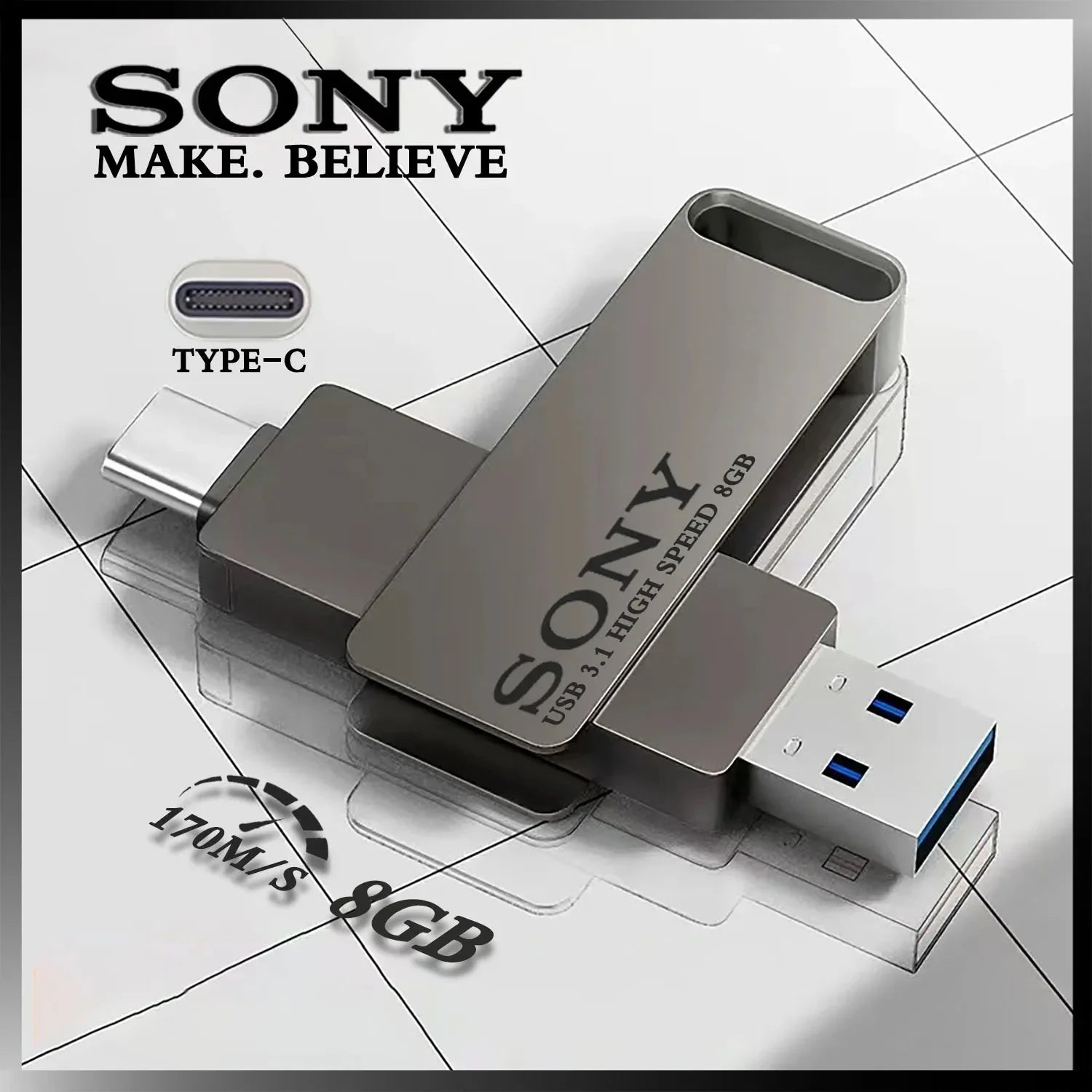 2TB SONY USB PenDrive High Speed Type C Flash Drive 1TB Metal Pendrive 512GB 256GB Portable Memoria USB Stick For Xiaomi Phone