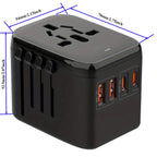 GaN 20W International Power Adapter,2 USB-C & 2 USB-A Fast Charging Travel Charger,Outlet Adapter Travel for Europe EU UK USA AU