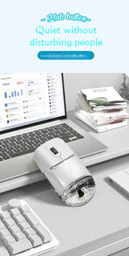 Frutiger Aero Aqua Liquid Mouse Cute Floating Aquarium Animal 2.4G+Bluetooth Wireless Optical Ocean Doll Mice For Laptop Desktop