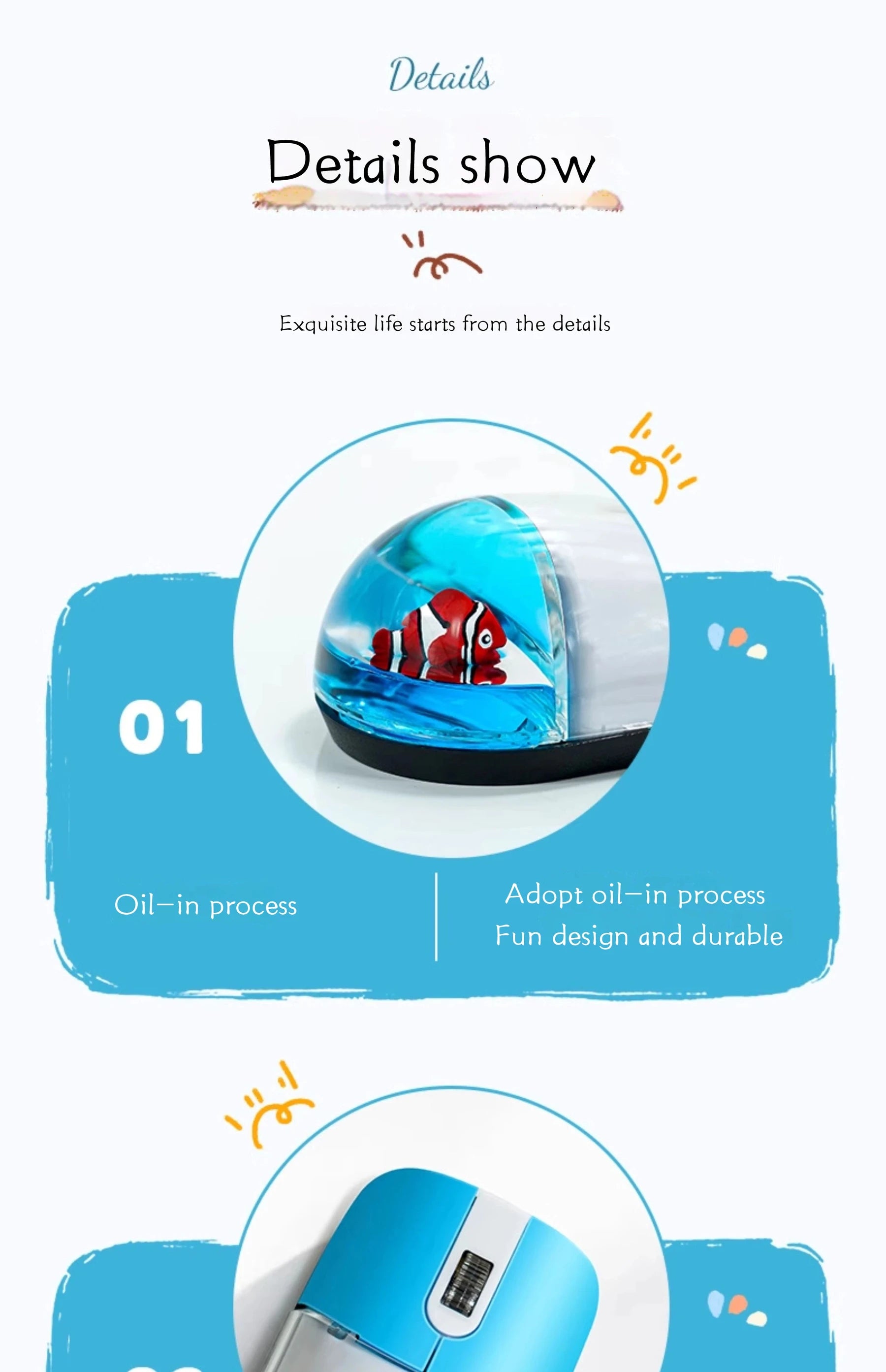 Frutiger Aero Aqua Liquid Mouse Cute Floating Aquarium Animal 2.4G+Bluetooth Wireless Optical Ocean Doll Mice For Laptop Desktop