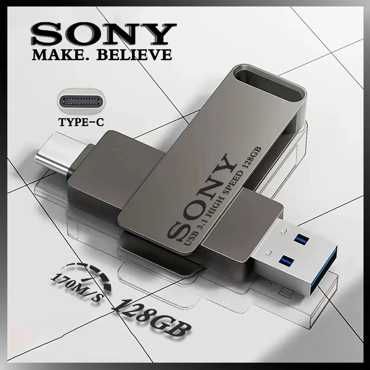 2TB SONY USB PenDrive High Speed Type C Flash Drive 1TB Metal Pendrive 512GB 256GB Portable Memoria USB Stick For Xiaomi Phone