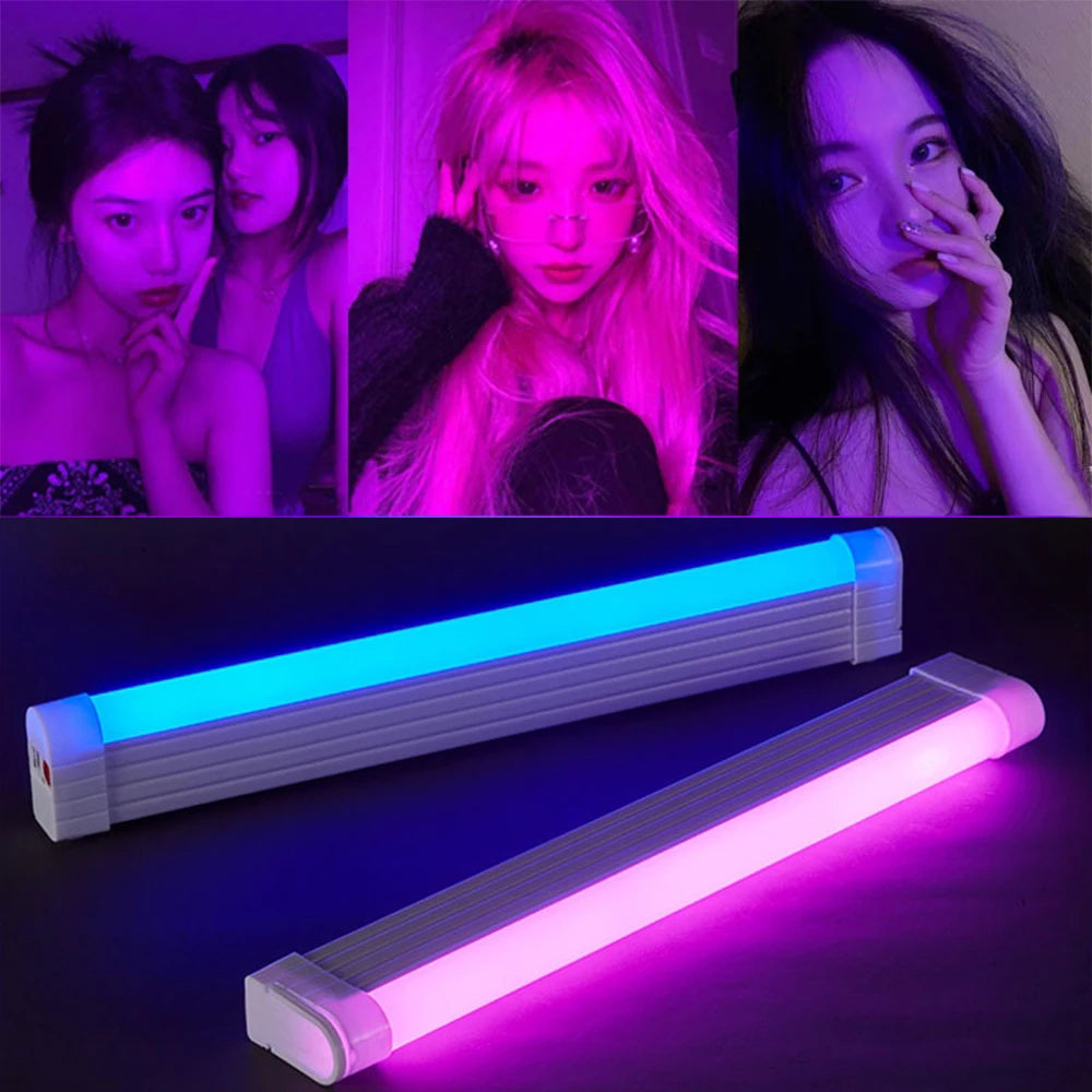 Portable Super Bright LED Tube Music Festival Lamp USB Outdoor Camping Night Light Photography Fill Light w/3 Color Adjustable