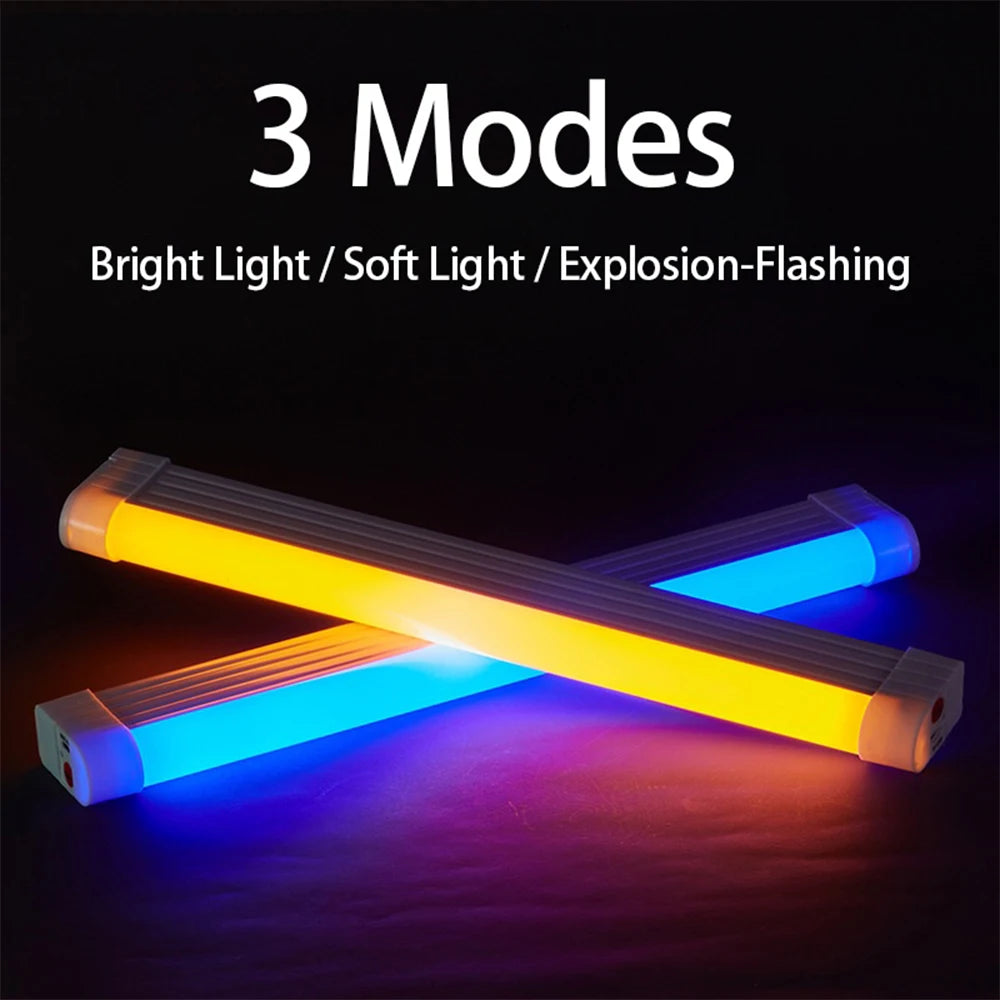 Portable Super Bright LED Tube Music Festival Lamp USB Outdoor Camping Night Light Photography Fill Light w/3 Color Adjustable
